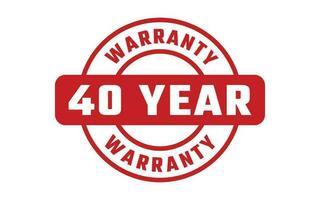 40 Year Warranty Rubber Stamp vector