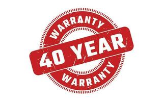 40 Year Warranty Rubber Stamp vector