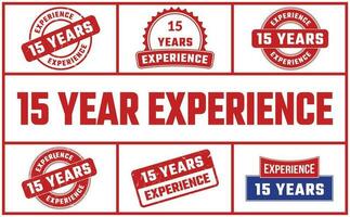 15 Years Experience Rubber Stamp Set vector