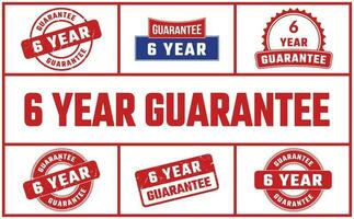 6 Year Guarantee Rubber Stamp Set vector