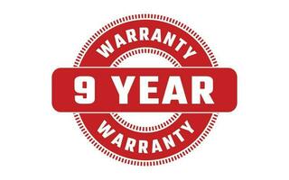 9 Year Warranty Rubber Stamp vector