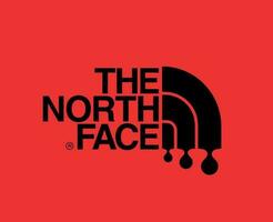 The North Face Brand Symbol Logo With Name Black Clothes Design Icon Abstract Vector Illustration With Red Background