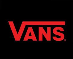 Vans Brand Logo Red Symbol Clothes Design Icon Abstract Vector Illustration With Black Background