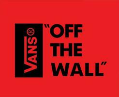 Vans Off The Wall Brand Symbol Black Logo Clothes Design Icon Abstract Vector Illustration With Red Background