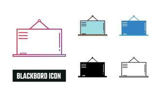 Blackboard Icon Set Vector Illustration