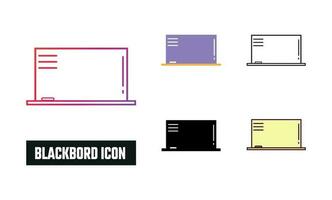 Blackboard Icon Set Vector Illustration