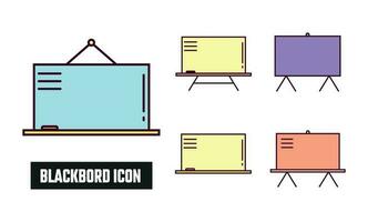 Blackboard Icon Vector Illustration. Blackboard Lineal Color Icon