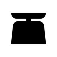 Weighing Scale Fill Icon Symbol Vector. Black Glyph Weighing Scale Icon vector