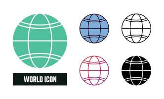 mundo icono conjunto vector ilustración