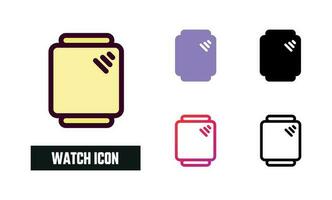 Watch Icon Set Vector Illustration