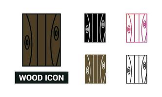 Wood Icon Set Vector Illustration