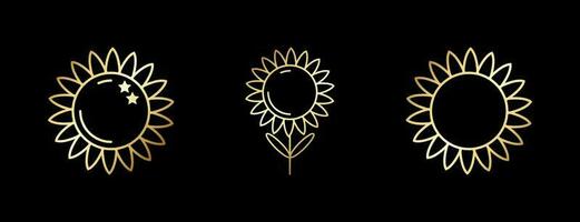 Golden Sunflower Icon Vector Illustration