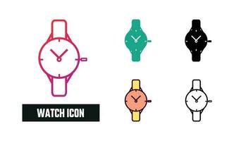 Watch Icon Set Vector Illustration