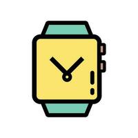 Watch Icon Vector Illustration. Watch Lineal Color Icon