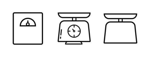 Weighing Scale Lineal Icon Symbol Vector. Black Outline Weighing Scale Icon vector