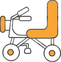 Baby Cycle Icon In Orange And White Color. vector