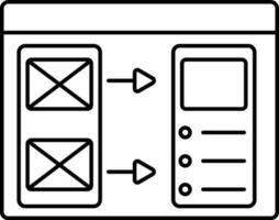 Use Miro Mobile App Wireframe Line Art Icon. vector