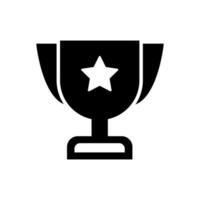 Trophy Fill Icon Symbol Vector. Black Glyph Trophy Icon vector