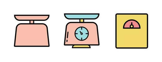 Weighing Scale Icon Vector Illustration. Weighing Scale Lineal Color Icon