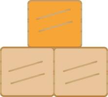 Blocks Or Cube Icon In Orange Color. vector