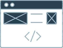 Blue and White Web Development Icon in Flat Style. vector