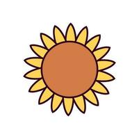 Sunflower Icon Vector Illustration. Sunflower Lineal Color Icon