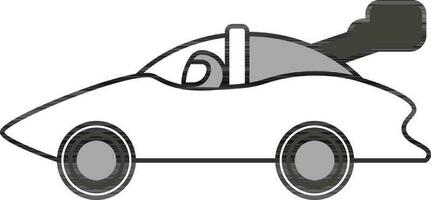 ilustración de carreras coche icono en gris y blanco color. vector