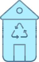Recycling Home Icon In Blue Color. vector