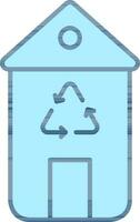 Recycling Home Icon In Blue Color. vector