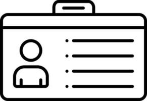 Line Art ID Card Icon In Flat Style. vector