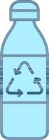 Recycling Plastic Bottle Icon In Blue Color. vector