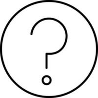 Question Mark On Circle Icon In Black Thin Line Art. vector