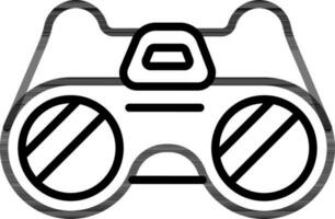 Binoculars Icon Or Symbol In Black Line Art. vector