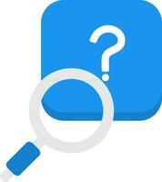 Searching FAQ Icon In Gray And Blue Color. vector