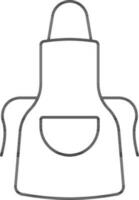 Apron Icon In Black Line Art. vector