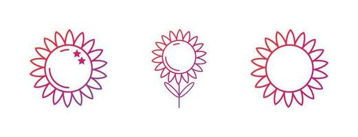 Sunflower Gradient Icon Vector Illustration