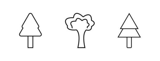 Tree Lineal Icon Symbol Vector. Black Outline Tree Icon vector