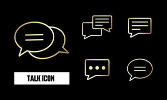 Golden Talk Icon Vector Illustration