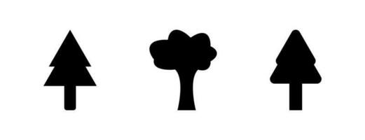 Tree Fill Icon Symbol Vector. Black Glyph Tree Icon vector