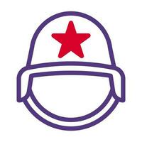 casco icono duotono rojo púrpura color militar símbolo Perfecto. vector