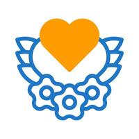 Love icon duotone blue orange style valentine illustration symbol perfect. vector