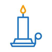 Candle icon duocolor blue orange colour easter symbol illustration. vector