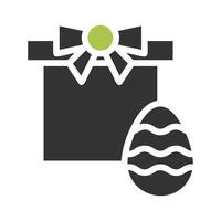 Gift egg icon solid green grey colour easter symbol illustration. vector