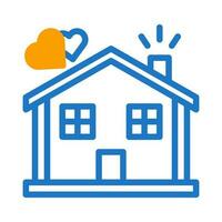 House love icon duotone blue orange style valentine illustration symbol perfect. vector
