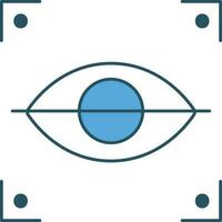 Retina Scanner Icon In Blue And White Color. vector