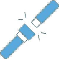 Seat Belt Icon In Blue And White Color. vector