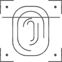 Fingerprint Scanner Icon In Line Art. vector