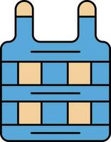 Safety Vest Icon In Blue And Orange Color. vector