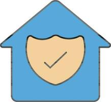 Home Insurance Icon In Blue And Orange Color. vector