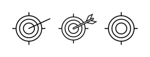 Target Lineal Icon Symbol Vector. Black Outline Target Icon vector